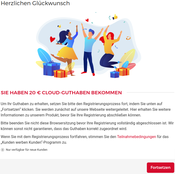 Erstelle einen Account für die Hetzner-Cloud mit 20 € Guthaben